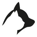 Animal care logo illustration.Dog and cat head silhouette Royalty Free Stock Photo
